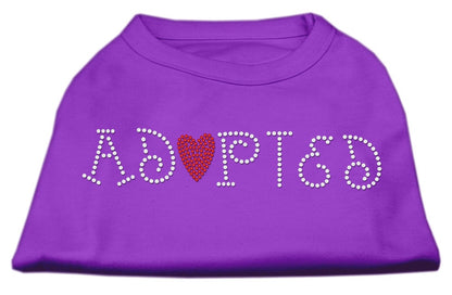 Pet Dog & Cat Shirt Rhinestone, "Adopted"