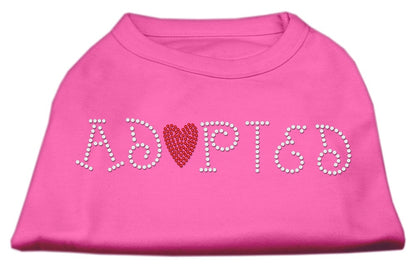 Pet Dog & Cat Shirt Rhinestone, "Adopted"