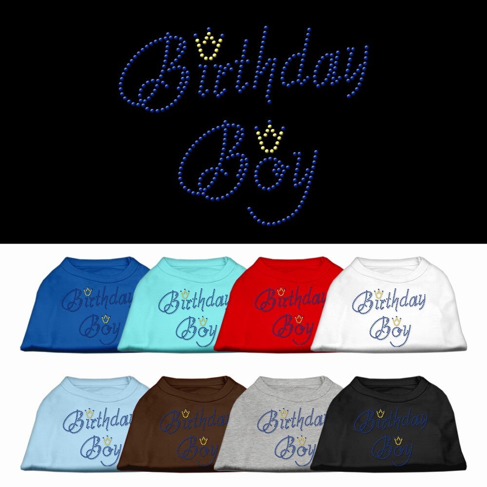 Pet Dog & Cat Shirt Rhinestone, "Birthday Boy"