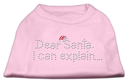 Christmas Pet Dog & Cat Shirt Rhinestone, "Dear Santa, I Can Explain"