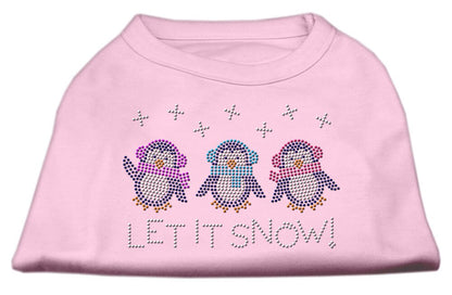 Christmas Pet Dog & Cat Shirt Rhinestone, "Let It Snow Penguins"