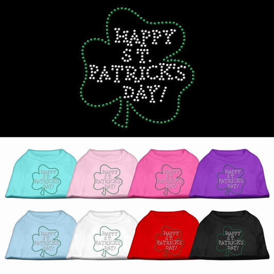 Pet Dog & Cat Shirt Rhinestone, "Happy St. Patrick's Day"