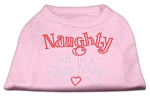 Christmas Pet Dog & Cat Shirt Rhinestone, "Naughty, But In A Nice Way"