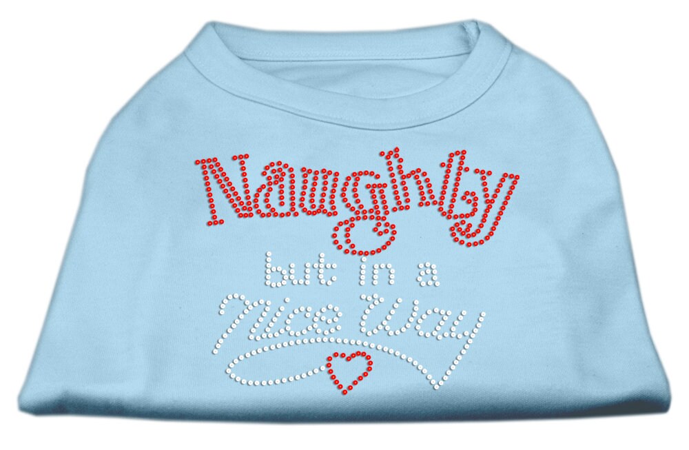 Christmas Pet Dog & Cat Shirt Rhinestone, "Naughty, But In A Nice Way"