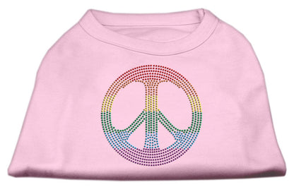 Pet Dog & Cat Shirt Rhinestone, "Rainbow Peace Sign"