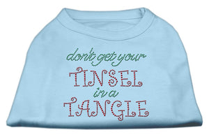 Christmas Pet Dog & Cat Shirt Rhinestone, "Don't Get Your Tinsel In A Tangle"