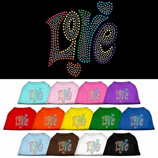 Pet Dog & Cat Shirt Rhinestone, "Technicolor Love"