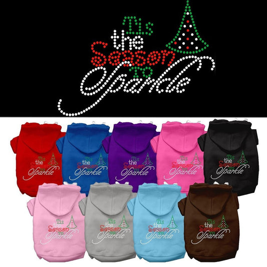 Christmas Pet, Dog & Cat Hoodie Rhinestone, "Tis The Season To Sparkle"