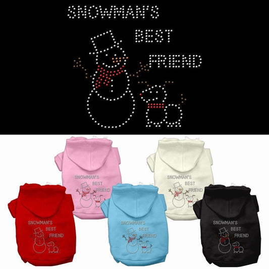 Christmas Pet, Dog & Cat Hoodie Rhinestone, "Snowman's Best Friend"