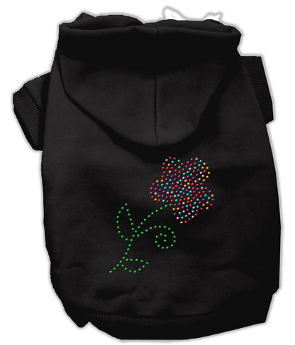 Pet, Dog & Cat Hoodie Rhinestone, "Multi Colored Flower"