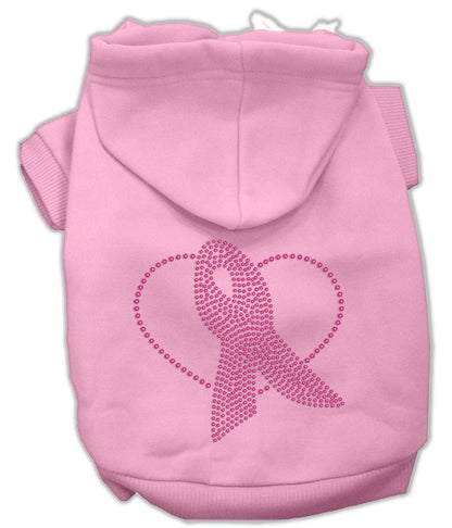 Pet, Dog & Cat Hoodie Rhinestone, "Pink Ribbon"