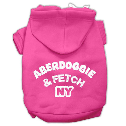 Pet Dog and Cat Hoodie Screen Printed, "Aberdoggie & Fetch NY"