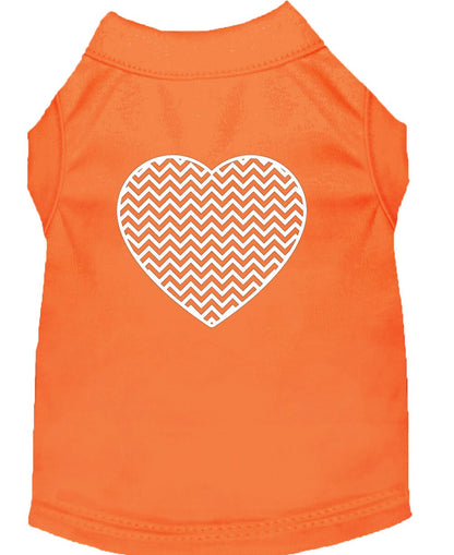 Pet Dog & Cat Shirt Screen Printed, "Chevron Heart"