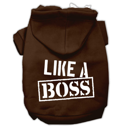 Pet, Dog & Cat Hoodie Screen Printed, "Like A Boss"