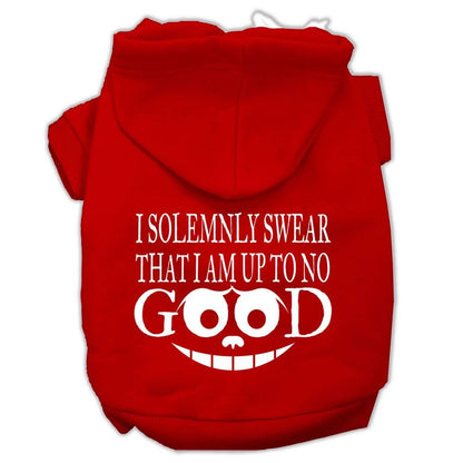 Pet Dog & Cat Hoodie Screen Printed, "I Solemnly Swear That I Am Up To No Good"