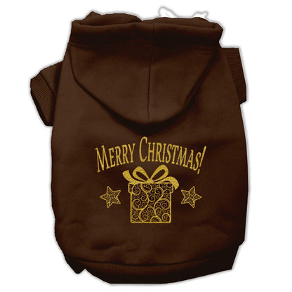 Christmas Pet Dog & Cat Hoodie Screen Printed, "Golden Christmas Present"