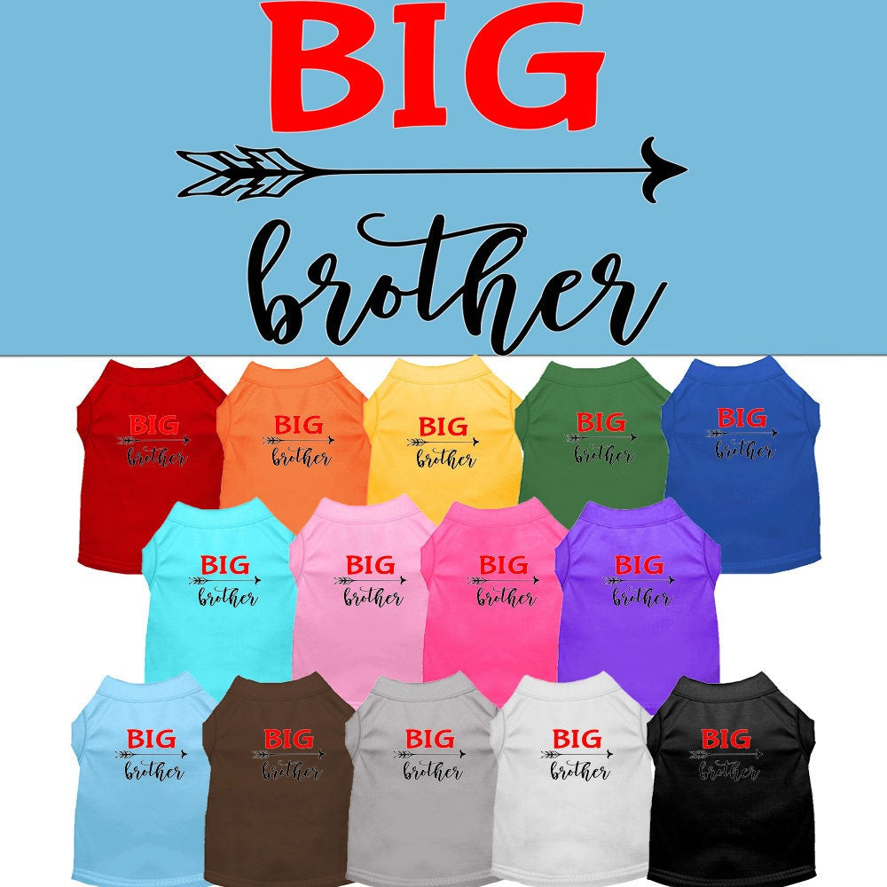 Pet Dog & Cat Shirt Screen Printed, "Big Brother"