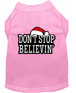 Christmas Screenprinted Dog Shirt, "Don't Stop Believin"