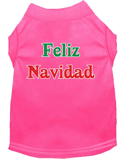 Christmas Screenprinted Dog Shirt, "Feliz Navidad"