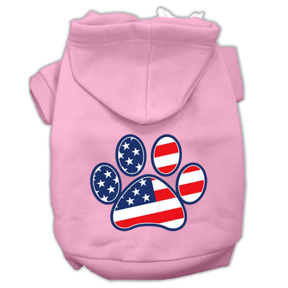 Pet Dog & Cat Hoodie Screen Printed, "Patriotic Paw"