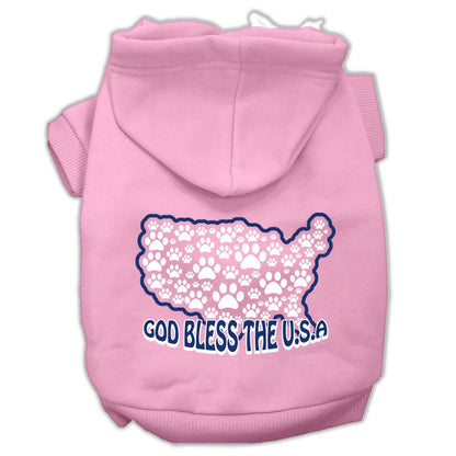 Pet, Dog & Cat Hoodie Screen Printed, "God Bless The USA"