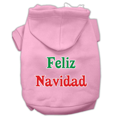 Christmas Pet Dog & Cat Hoodie Screen Printed, "Feliz Navidad"