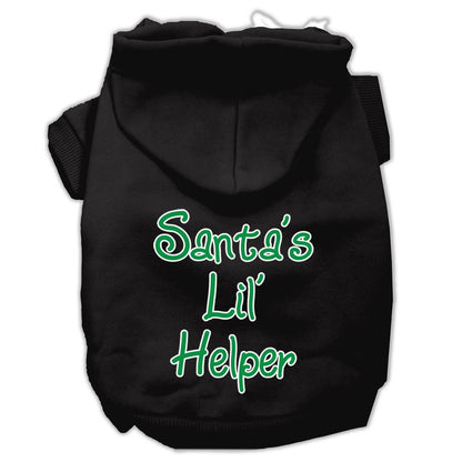 Christmas Pet Dog & Cat Hoodie Screen Printed, "Santa's Lil Helper"