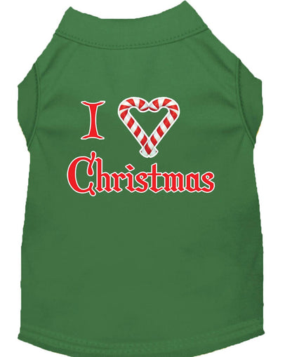 Christmas Screenprinted Dog Shirt, "I Heart Christmas"