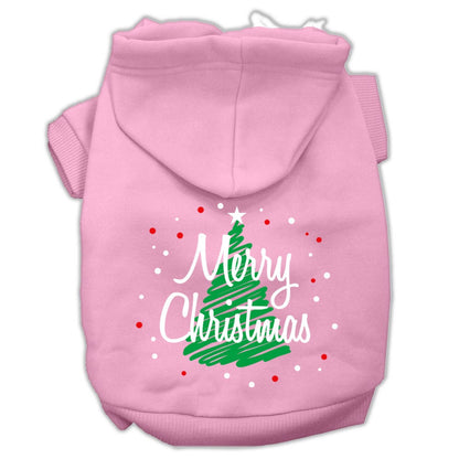 Christmas Pet, Dog & Cat Hoodie Screen Printed, "Scribble Merry Christmas"