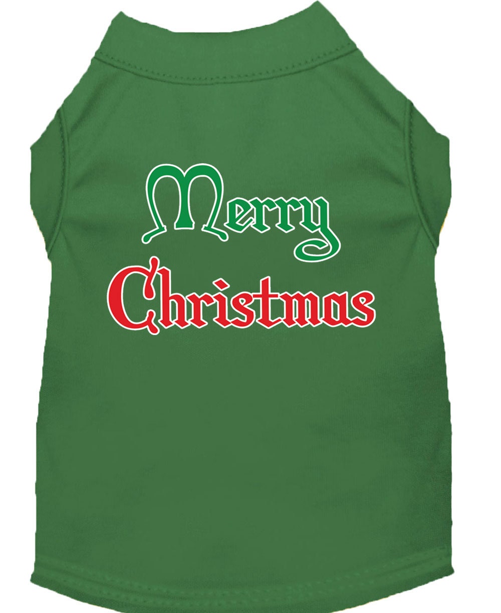 Christmas Screenprinted Dog Shirt, "Merry Christmas"