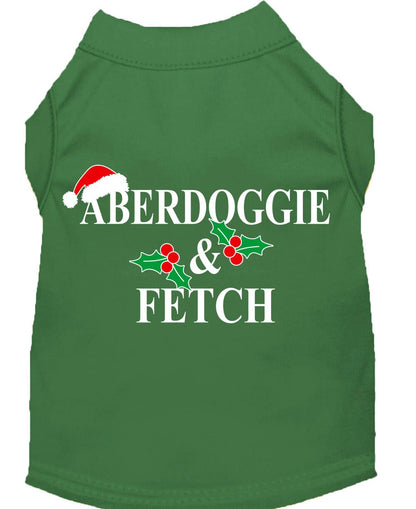 Christmas Screenprinted Dog Shirt, "Aberdoggie & Fetch"