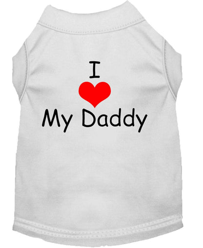 Pet Dog & Cat Shirt Screen Printed, "I Love My Daddy"