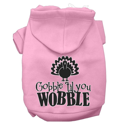 Thanksgiving Pet, Dog and Cat Hoodie Screen Printed, "Gobble 'Til You Wobble"