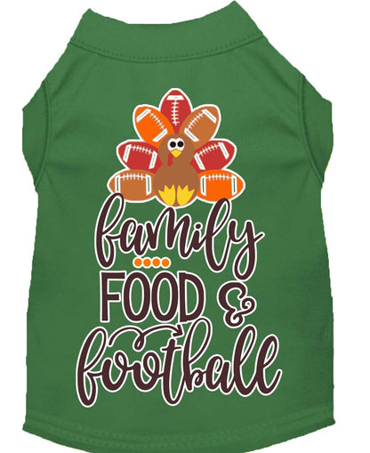 Pet Dog and Cat Shirt Screen Printed, "Family, Food & Football"