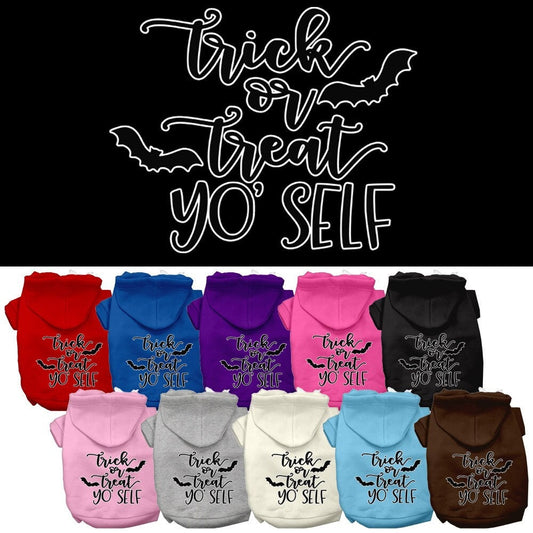 Halloween Pet, Dog & Cat Hoodie Screen Printed, "Trick Or Treat Yo' Self"