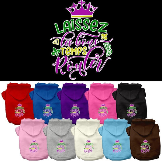 Pet Dog & Cat Hoodie Screen Printed, "Laissez Les Bons Temps Rouler"