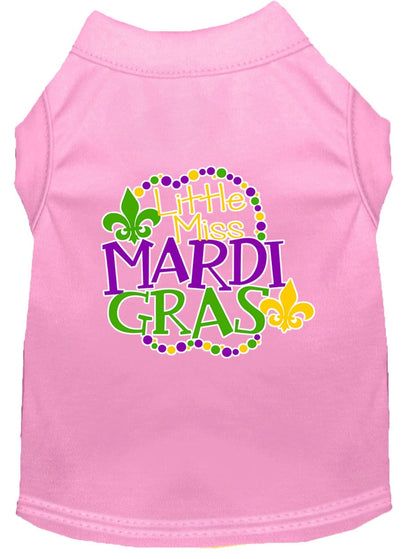 Pet Dog & Cat Shirt Screen Printed, "Little Miss Mardi Gras"