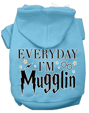 Pet Dog & Cat Hoodie Screen Printed, "Everyday I'm Mugglin"