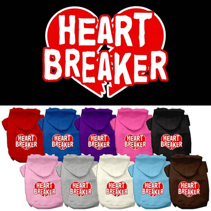 Pet Dog & Cat Hoodie Screen Printed, "Heart Breaker"