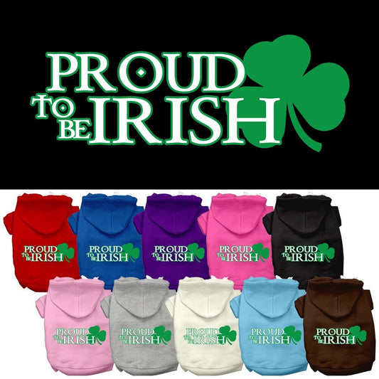 Pet Dog & Cat Hoodie Screen Printed, "Proud To Be Irish"