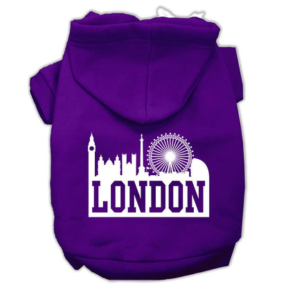 Pet Dog & Cat Hoodie Screen Printed, "London Skyline"