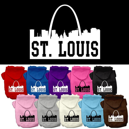 Pet Dog & Cat Hoodie Screen Printed, "St. Louis Skyline"