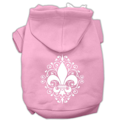 Pet Dog & Cat Hoodie Screen Printed, "Henna Fleur De Lis"