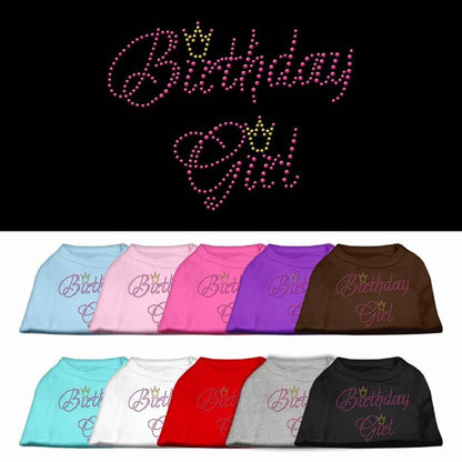 Pet Dog & Cat Shirt Rhinestone, "Birthday Girl"