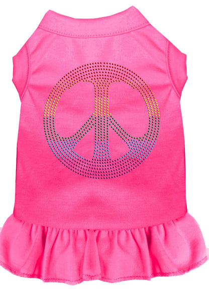 Pet Dog & Cat Dress Rhinestone, "Rainbow Peace"