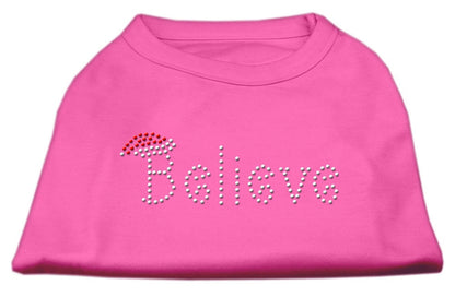 Christmas Pet Dog & Cat Shirt Rhinestone, "Believe"