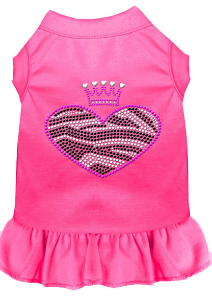 Pet Dog & Cat Dress Rhinestone, "Zebra Heart"