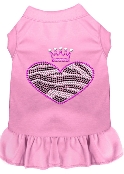 Pet Dog & Cat Dress Rhinestone, "Zebra Heart"