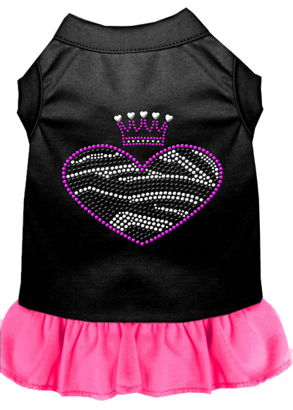 Pet Dog & Cat Dress Rhinestone, "Zebra Heart"