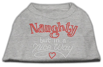 Christmas Pet Dog & Cat Shirt Rhinestone, "Naughty, But In A Nice Way"